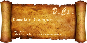 Demeter Csongor névjegykártya